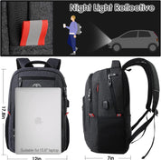 Waterproof Laptop Backpack 15.6" – 35L Work & School Bag with USB Port, Black