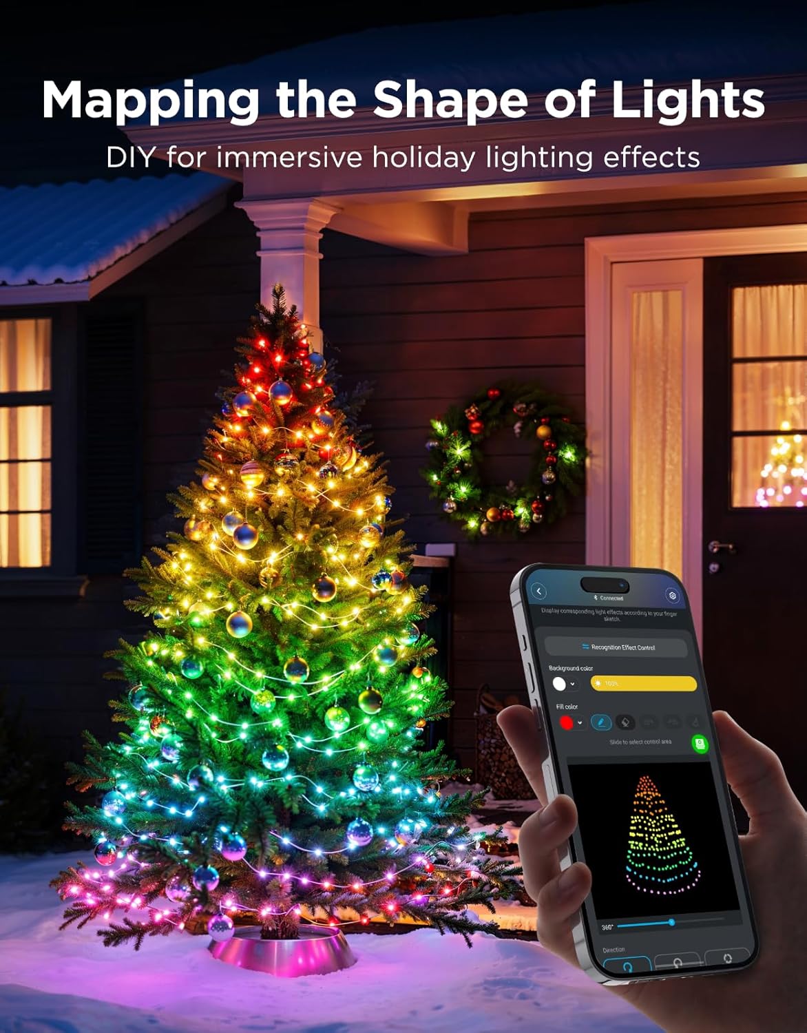Christmas String Lights 30M RGBWIC 300 LEDs with App & Music Sync Green