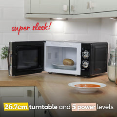 17L 700W Black Solo Microwave with Timer, 5 Power Levels & Defrost