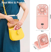 Folding Handheld USB Rechargeable Mini Fan – Pink