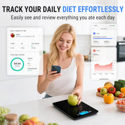 CK780 Bluetooth Kitchen Scale – 5kg/11lb Smart Food Scale with Nutrition Calculator, Backlit LCD & Batteries Included