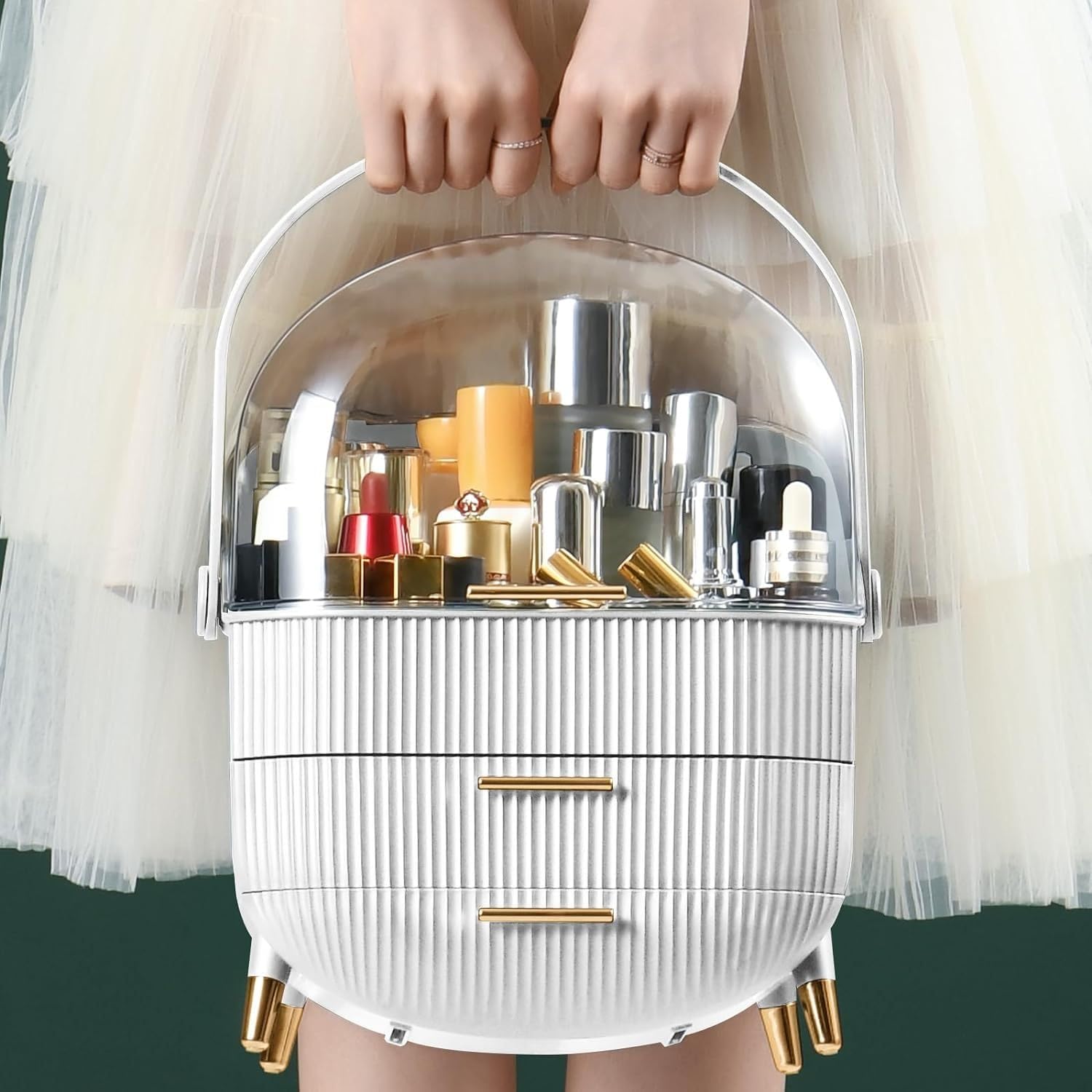 3-Layer Cosmetic Makeup Organizer Box – Vanity Beauty Storage Holder for Skincare & Accessories