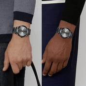 Men’s Stainless Steel Analog Quartz Watch – 30M Waterproof Business Designer Wristwatch