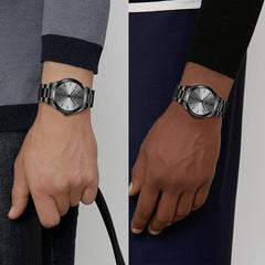 Men’s Stainless Steel Analog Quartz Watch – 30M Waterproof Business Designer Wristwatch