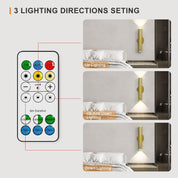 Remote control with lighting settings displayed on a white background
