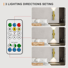 Remote control with lighting settings displayed on a white background