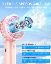 Portable Handheld Mini Desk Fan 1800mAh 3 Speeds