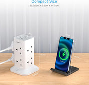 8-Way Tower Extension Lead 5M with USB-C & USB Ports, Surge Protected Power Strip
