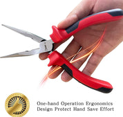 Sharp-tec 200mm Long Nose Pliers with Soft Grip Handles