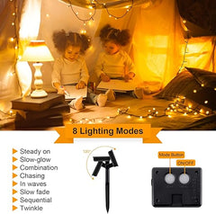 6M 60LED Solar String Lights, 8 Modes IP65 Waterproof Fairy Lights for Outdoor/Indoor, Warm White