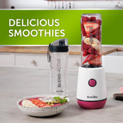 Blend Active Personal Blender & Smoothie Maker 350W | 2 Portable 600ml Bottles with Leak-Proof Lids | White & Pink