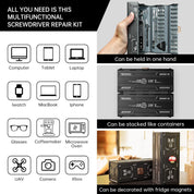 JAKEMY Mini Electric Screwdriver Set with 3 Torque,Cordless USB C Charging 180 in 1 with 160 Magnetic bits Precision Screwdriver for Laptop, Phone, Computer, Watch Christmas for Men