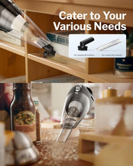 Powools Silver Handheld Cordless Vacuum Cleaner with LED Light
