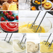 Electric Hand Mixer – 7 Speed + Turbo Boost, 4 Stainless Steel Attachments, Lightweight Egg & Dough Whisk for Baking