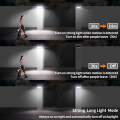 Solar Security Flood Lights Outdoor Motion Sensor with Remote Control – Waterproof LED Solar Lights with 6000mAh Battery, Adjustable Solar Panel, Dual Sensors, 270° Wide Lighting for Garden, Pathway, Driveway