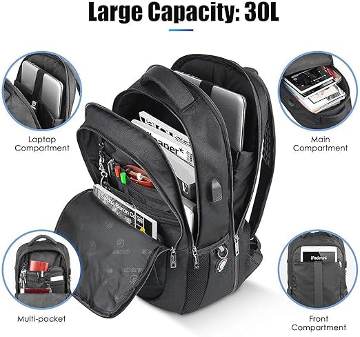 Laptop Backpack – Anti-Theft USB Charging Business & Travel Bag for Men & Women