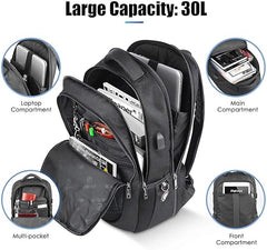 Laptop Backpack – Anti-Theft USB Charging Business & Travel Bag for Men & Women