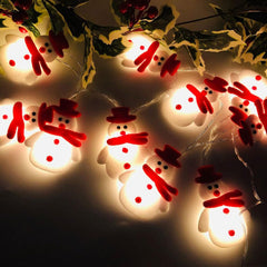 Christmas Snowman String Lights | 20 LED Battery Operated Fairy Lights 9.8FT for Indoor & Outdoor Christmas Tree, Bedroom & Garden Decoration
