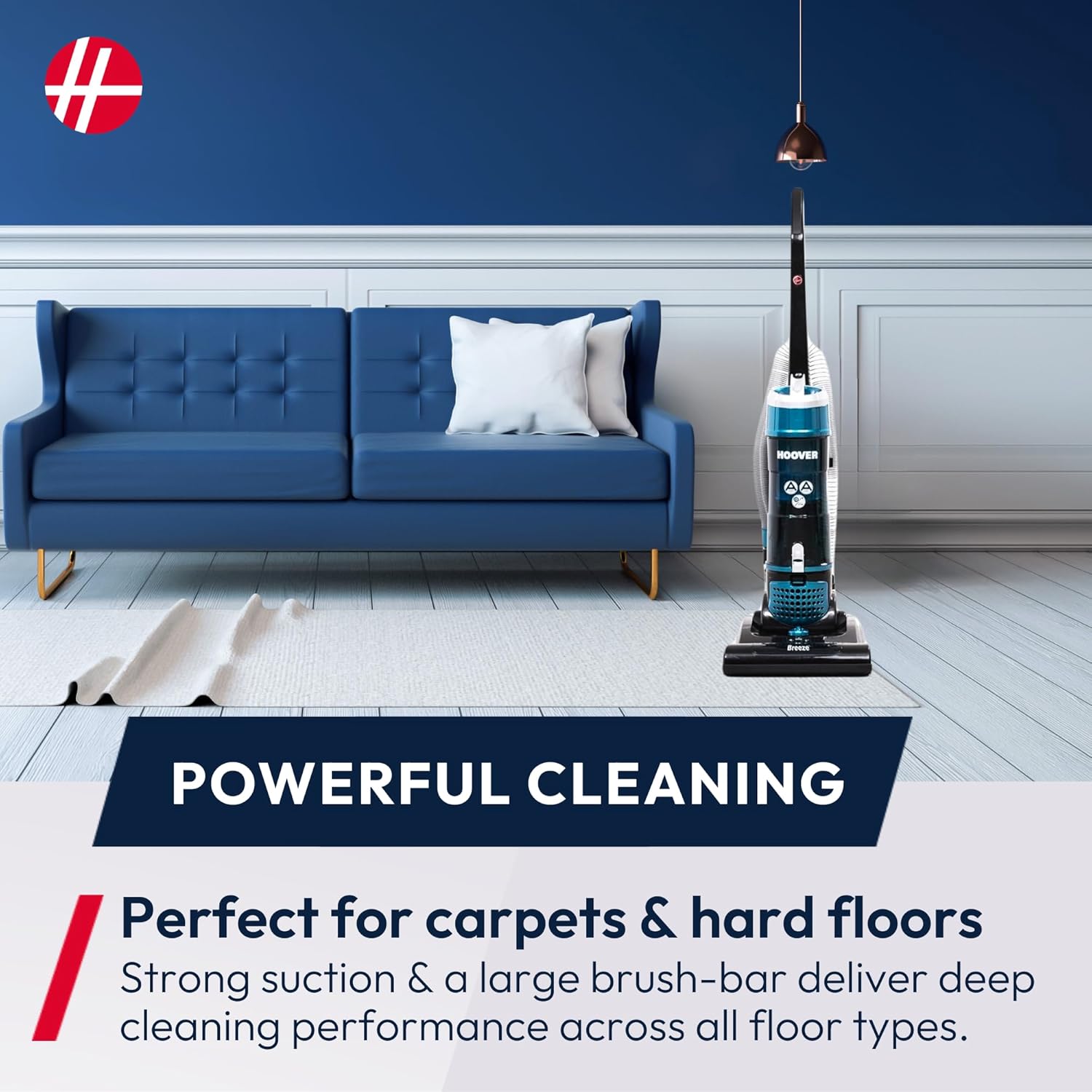 Hoover Breeze EVO Bagless Upright Vacuum Cleaner – Black & Turquoise
