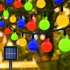 Solar String Lights Outdoor Garden, Solar Garden Fairy Peach Blossom Lights 12 M 100 LEDs 8 Modes Waterproof String Lights for Patio Christmas Tree Lawn Party Thanksgiving Decor