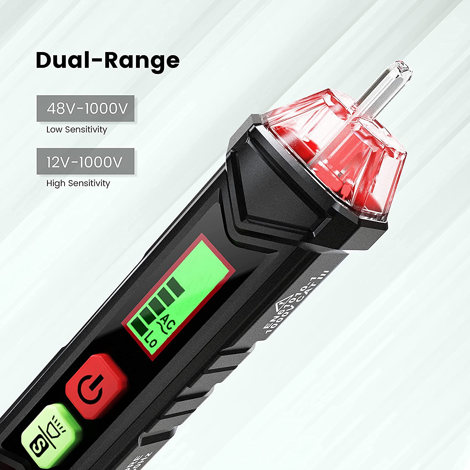 KAIWEETS HT100 Voltage Tester, Dual-Range 12V-1000V/48V 1000V Non-Contact Electrical Tester, Voltage Sensitivity Electric Compact Pen with NCV, LED Flashlight, Buzzer Alarm, Wire Breakpoint Finder