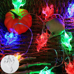 Solar Halloween String Lights Outdoor,Pumpkin Bat Ghost Spider Halloween Decorations,Solar Halloween Lights for Home Party Yard Xmas Tree Decor (A)