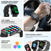 Smart Watch for Women Men with Call Function, 1.85" Touchscreen, Fitness Tracker