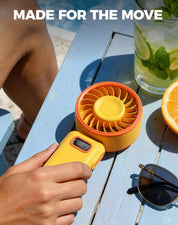 Diveblues Portable Turbo Fan, Handheld Fan 3-in-1 Neck Desk Foldable Design with Stepless Speed Control, Digital Display, USB-C Rechargeable, Up to 12H Cooling for Travel & Outdoor