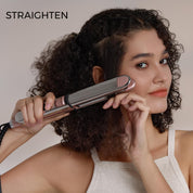 2-in-1 Titanium Ionic Hair Straightener & Curler, Fast Heating, Dual Voltage, Pink
