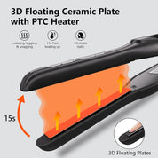 Pencil Hair Straightener for Short Hair, Dual Voltage, Adjustable Temp & Auto Shut-Off