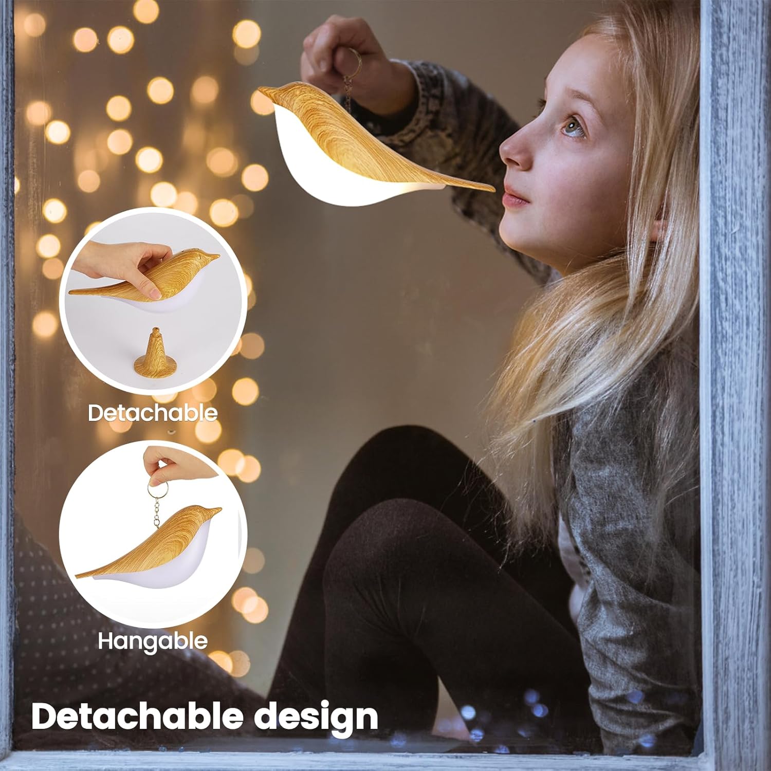 Haotao Touch Control Bird Lamp – 3-Way Dimmable USB Rechargeable LED Night Light