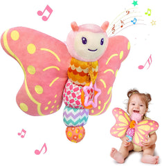 Baby Musical Sensory Butterfly Toy – Plush Rattle, Crinkle, Teether & Hanging Ring (0–12M)