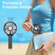 Portable Handheld USB Rechargeable Fan - 3 Speeds