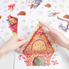 Christmas Window Stickers Set – 8 Sheets of Snowman, Santa & Gift Decals for Holiday Window Decorations