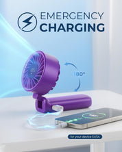 Handheld Fan, Portable Fan with 4000mAh Rechargeable Battery, LED Display Hand Fan with 6 Speeds, Mini Fan 180° Foldable for Home Office Travel Outdoor Bedroom