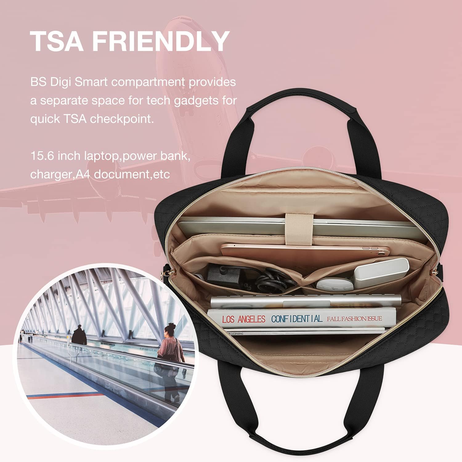 15.6 Inch Laptop Bag – Women’s Large Briefcase for Office, Travel & Business