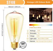 2 Pack ST48 Filament Bulbs 40W E27
