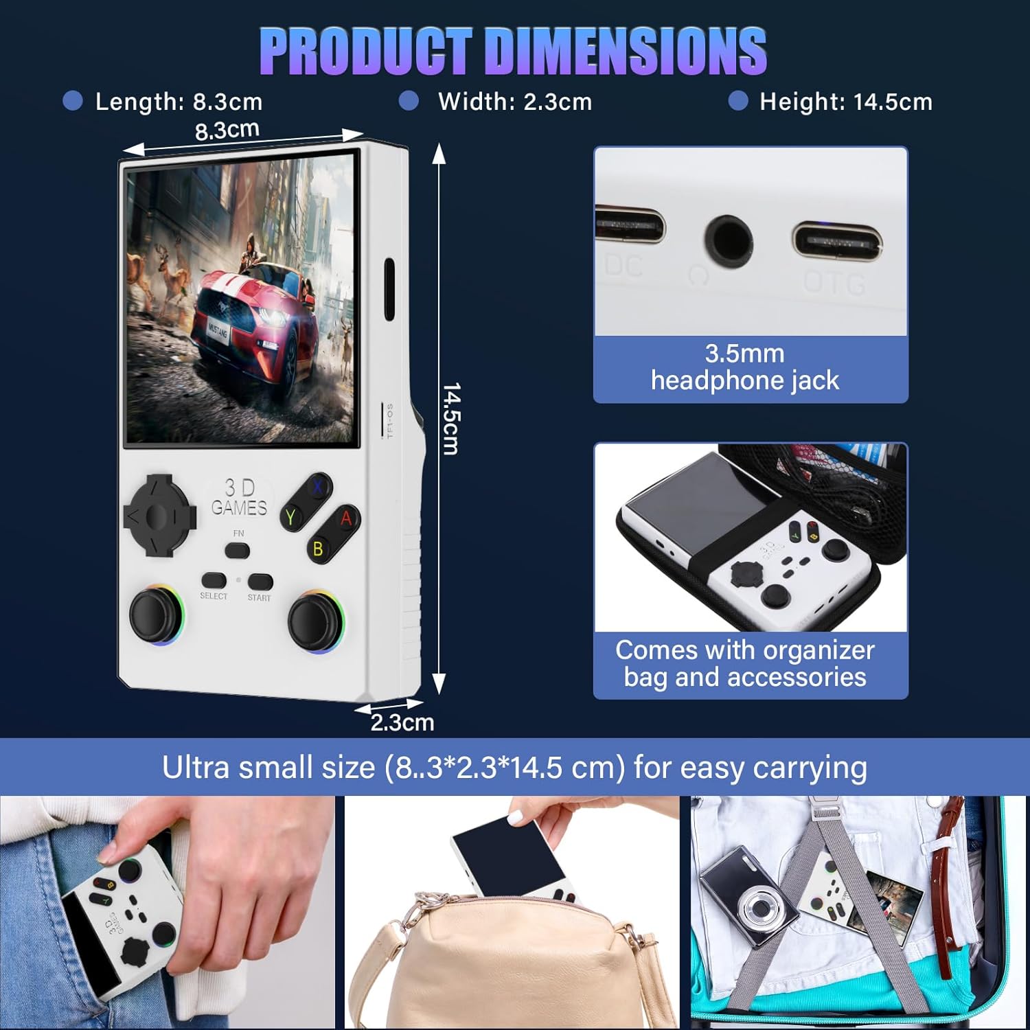 V40 Retro Handheld Game Console – 40,000 Games, 4" IPS Screen, 256GB, 4000mAh Battery