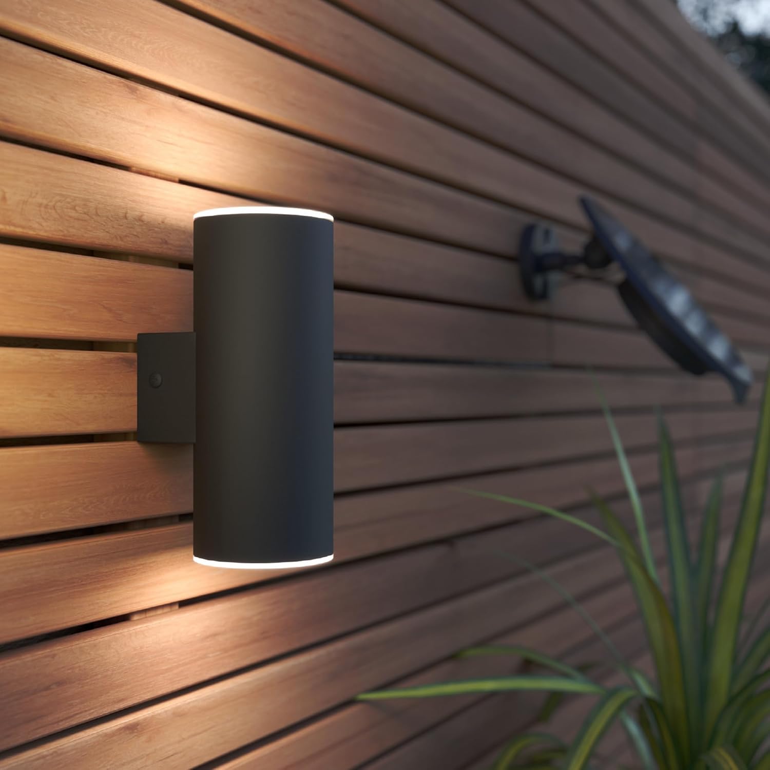 Chester Up & Down USB Chargeable Solar Powered Outdoor Wall Light - Powered by Leaf (Anthracite)