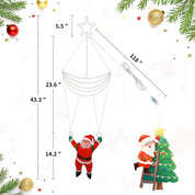 Durable metal frame Christmas parachute light decoration