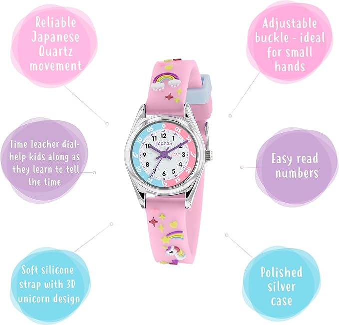 Girls Classic Analog Quartz Watch with Soft Silicone Strap – Model TK0145