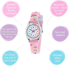 Girls Classic Analog Quartz Watch with Soft Silicone Strap – Model TK0145