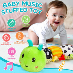 Baby Musical Caterpillar Plush – Sensory Toy with Rattle & Crinkle (0–12 Months)