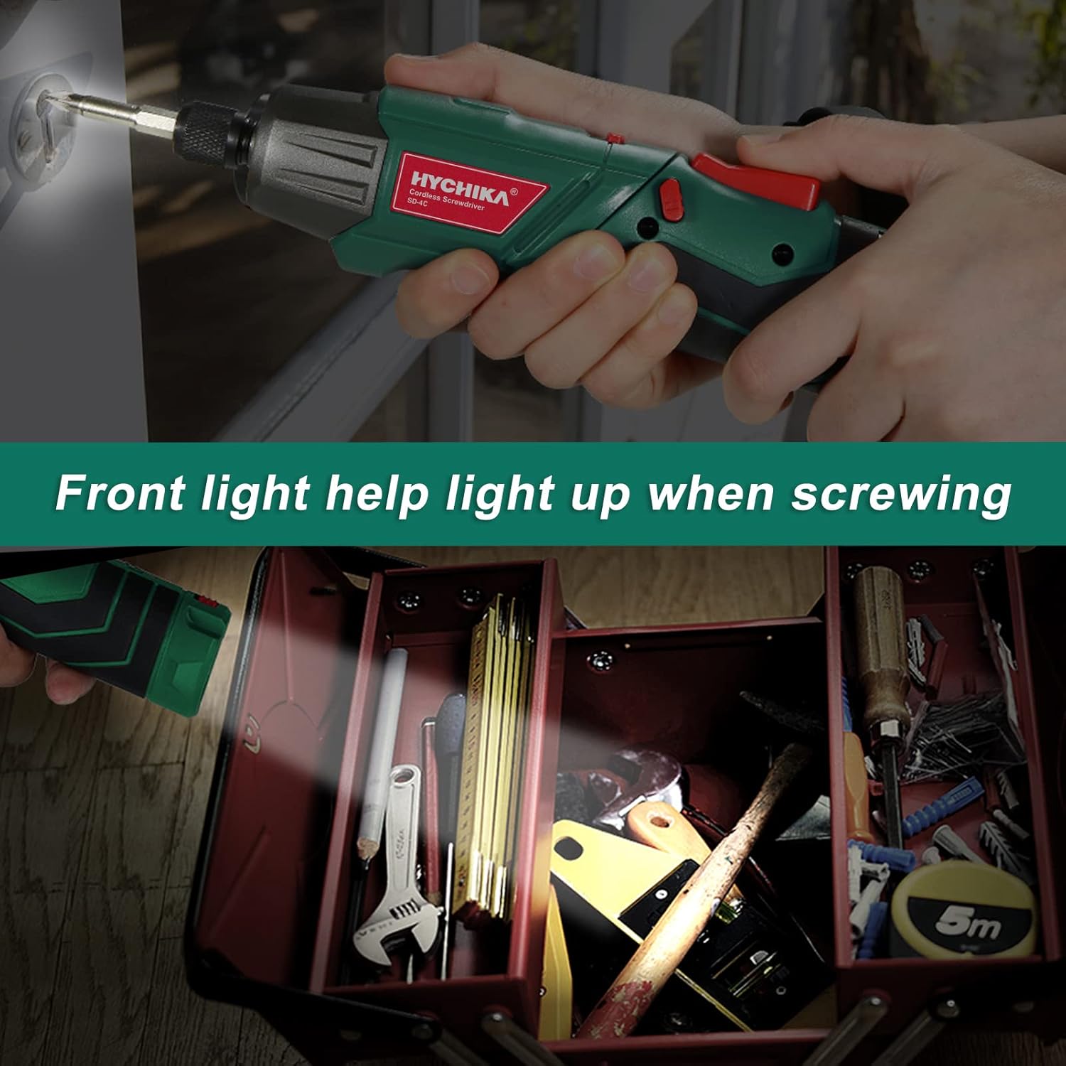 HYCHIKA 6Nm Cordless Electric Screwdriver with 35 Accessories