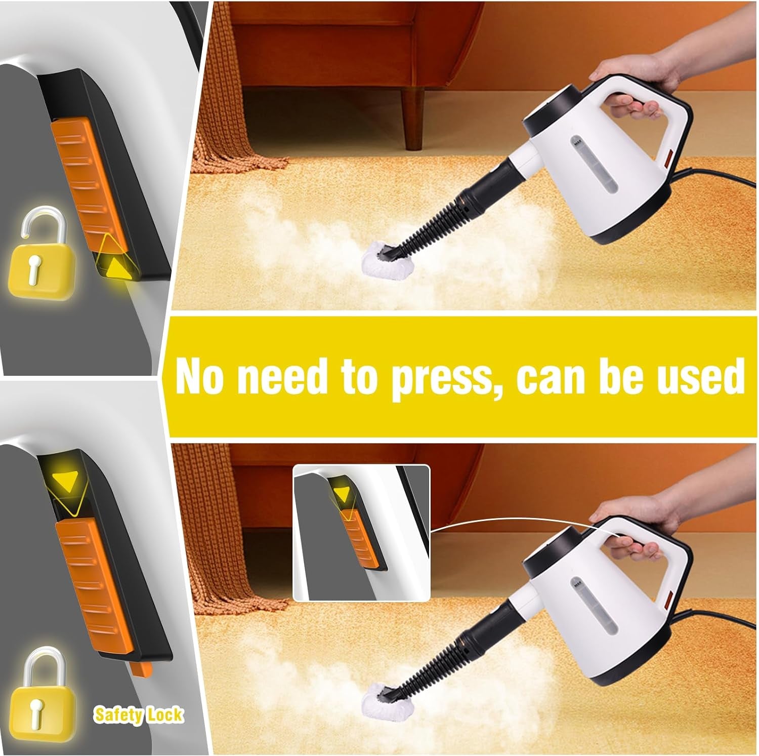 Handheld 1200W Multi-Purpose Steam Cleaner with 400ml Tank