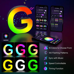 RGB LED Letter Light G USB Color Changing