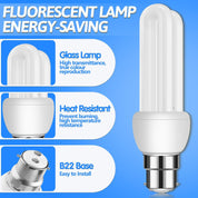 B22 11W CFL Energy Saving Bulb 3-Pack – Cool White 6500K