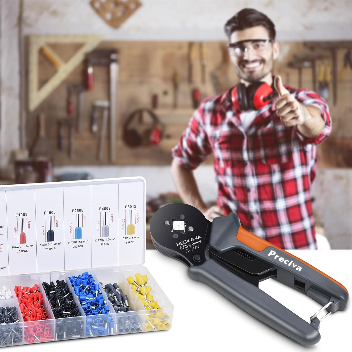 Ferrule Crimper Plier Kit with 1200 Terminal Connectors