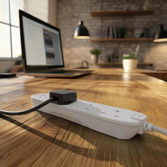 Masterplug Four Socket Extension Lead, 4 Metre Cable, Surge Protection, Power and Surge LED Indicators, Unswitched, 4-Way Plug Extension Cable, Power Strip, White, 13A, 4G, 4m, SRG44N