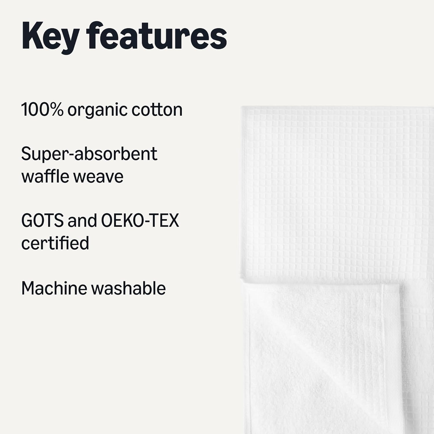 100% Organic Cotton Waffle Tea Towels – Ultra Absorbent, Quick Dry, Lint-Free, 6-Pack